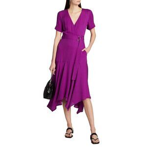 A.L.C. Claire Wrap Purple Midi Dress